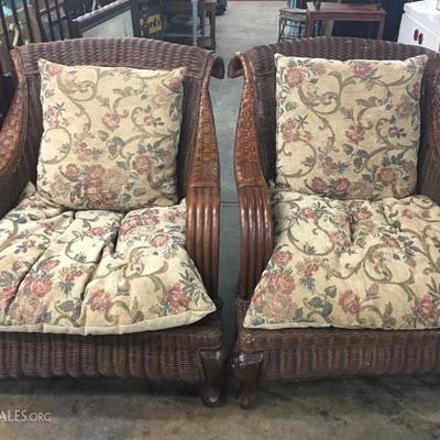 Biltmore Estate style wooden wicker chairs