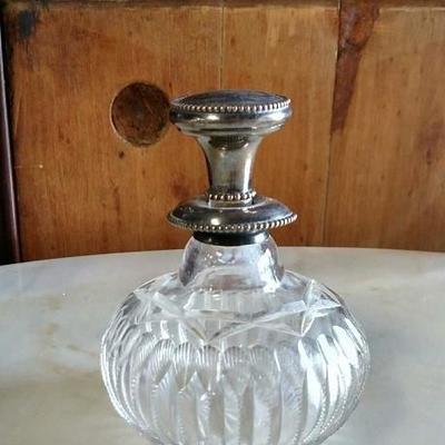 Sterling and Crystal Perfume Bottle
