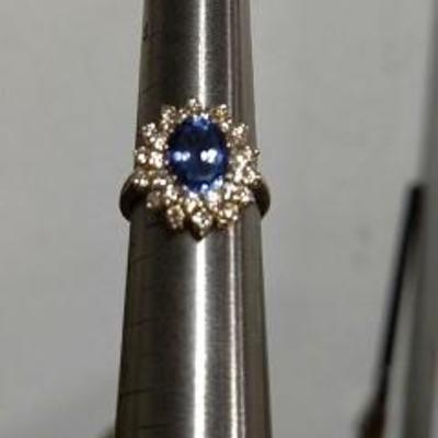 Gorgeous Tanzanite and Diamond Ring with 14kt Gold Band.  Recently Appraised for Over $7,000.