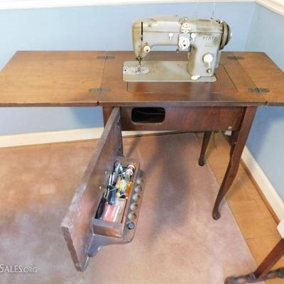 Pfaff Model 230 Sewing Machine with Cabinet and Original Work Tools