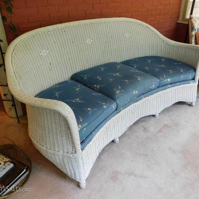 Antique Wicker Curved Couch