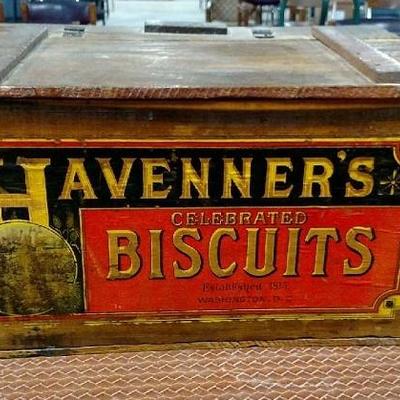 Large Antique Havenner's Biscuit Box