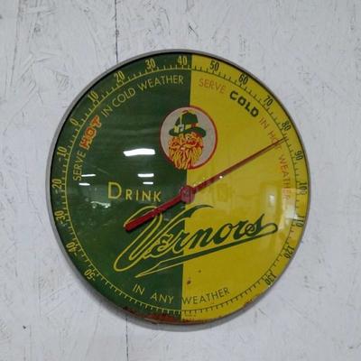 Vintage Bubble Glass Vernors Thermometer