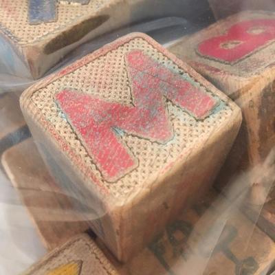 Vintage Wooden Alphabet Blocks