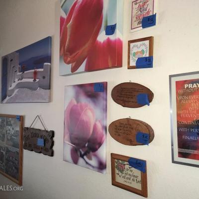 Colorful Macro Flower Prints (Ikea), Handmade Wood Burned Art & Mounted Wood Pieces, Scripture & Blessings, Mats & Frames
