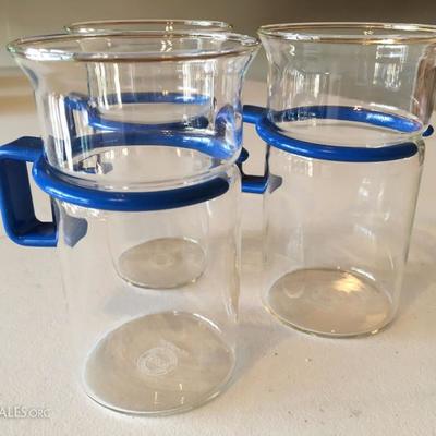 Vintage Bodum Glass Coffee Mugs, set of 3 (Denmark)