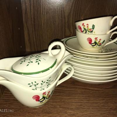 Steubenville Family Affair China pieces (Rooster, Hen & Chicks pattern) (Ohio)