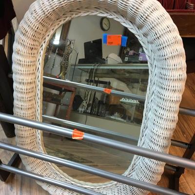 white wicker mirror $10 plus an additional 40% off 