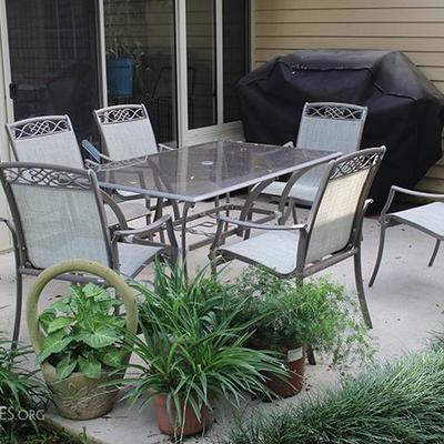 Patio Furniture, Grill, Potted Plants