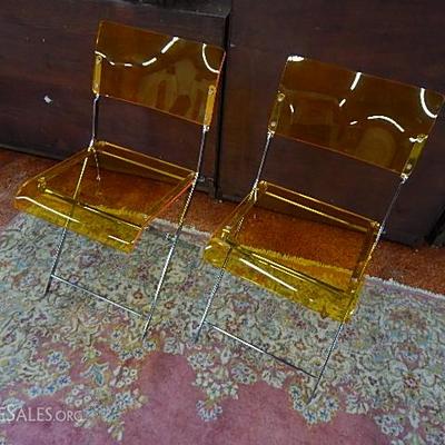 Pr. Modern Acrylic Folding Chairs