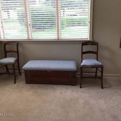 Cedar Chest with Matching Chairs