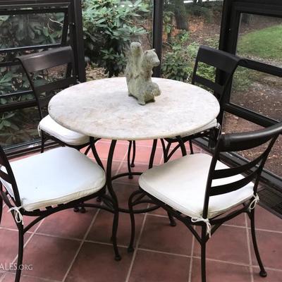 Limestone Crate and Barrel Table and Chairs