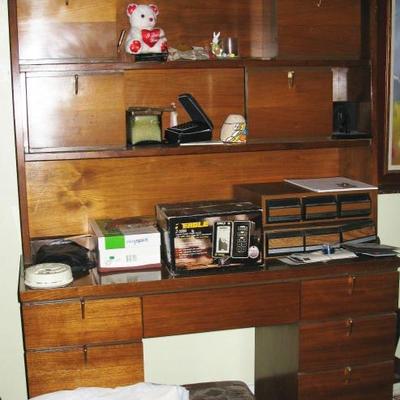 MCM desk bookcase with matching dresser