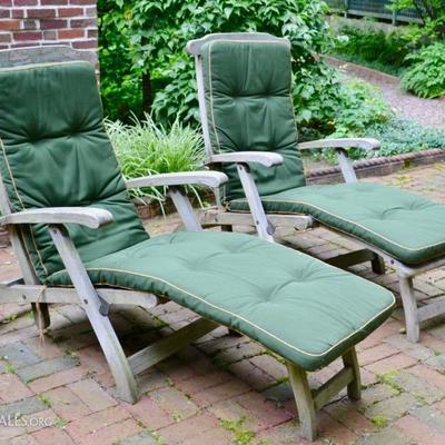 Gloster teak steamer chairs
