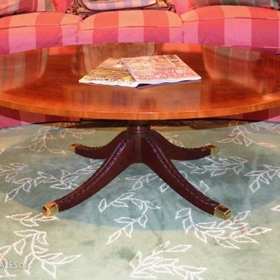Banded mahogany coffee table