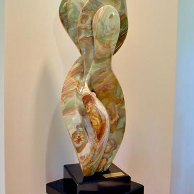 "Family" Onyx sculpture by A. Richard Rosenberg