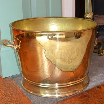 Brass bucket with handles