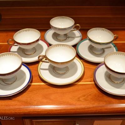 12 Demitasse cups with saucers total
