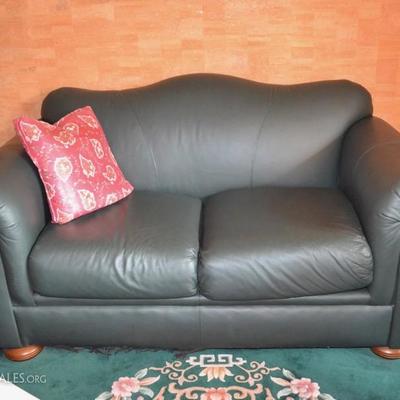 Leather loveseat