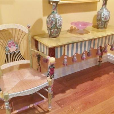 Mackenzie-Childs sideboard and chair