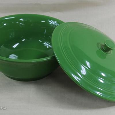 Large green lidded Fiestaware serving dish 6