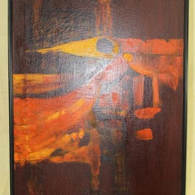 Abstrack oil on canvas signed by L. Hargis. 25