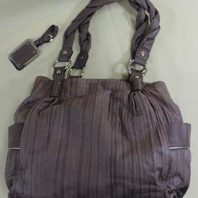Brown genuine leather handbag made by Makowsky
