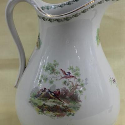 Antique hand painted pitcher 11.5