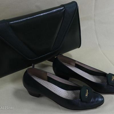 in the USA  by Fifth Avenue and shoes are made in  Italy by Salvatore Ferragamo. Shoes are 7.5 AA
