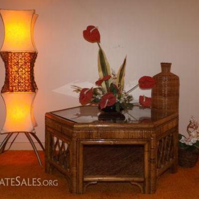 MFM008 Bamboo Rattan End Table and DÃ©cor Items
