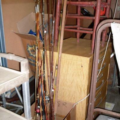 FISHING RODS AND A PATTERN CABINET