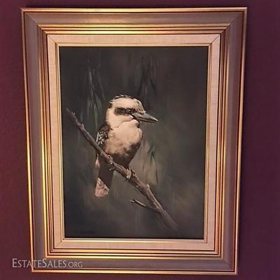 Kookaburra oil on canvas signed Hansen  