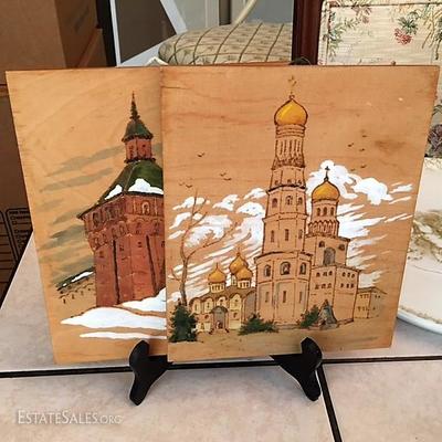 Mid Century Russian Pyrography