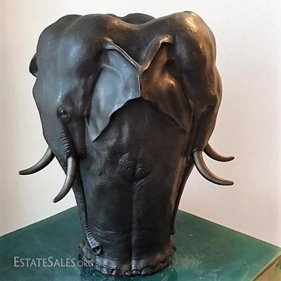 Bronze elephant vase in the style of Mene'