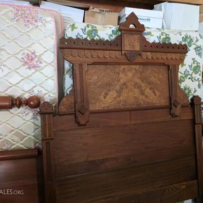 Victorian Renaissance Revival Walnut bed
