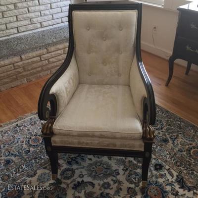 Baker White Neoclassical Armchair (pair of two)