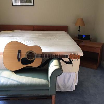 Jasmine S35 by Takamine Guitar, Danish Design Headboard and Matching Bed Side Tables