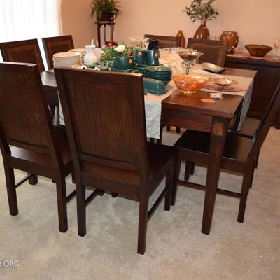 8 person square dining room table 