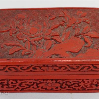 Carved Chinese Cinnabar Box 