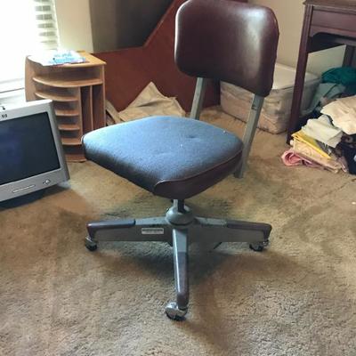 Sturdy Old Steel Desk Chair