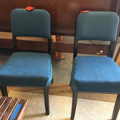 vintage blue chairs 