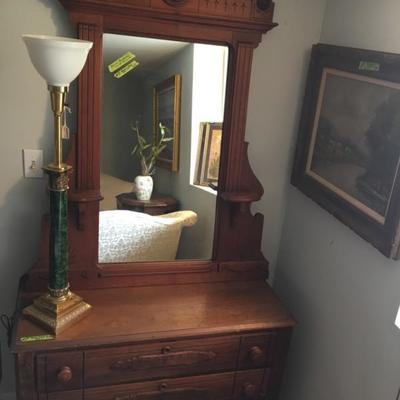 antique dresser with mirror 