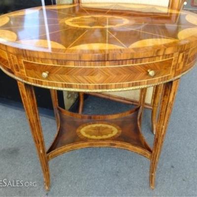 MAITLAND SMITH OVAL MARQUETRY TABLE