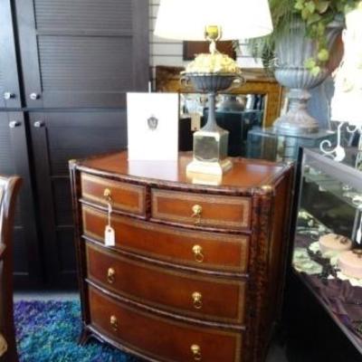 MAITLAND SMITH LEATHER WRAPPED CHEST OF DRAWERS