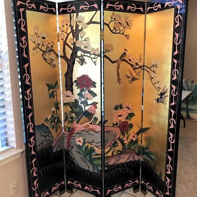 Hand painted Oriental screen