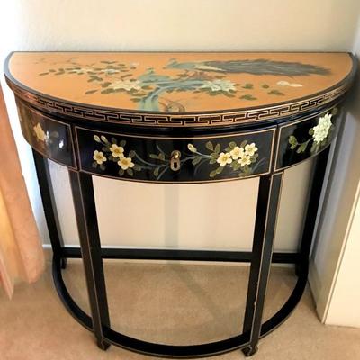 Hand painted Oriental half moon table