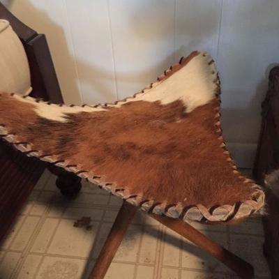 Cowhide Stool.