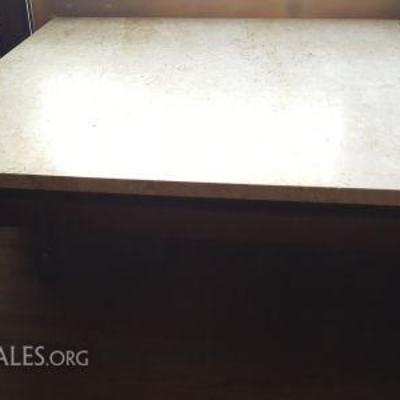 WDG062 Vintage Marble Top Wood Coffee Table
