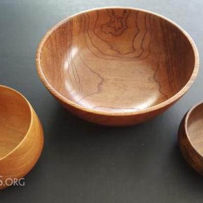 WDG076 Another Trio of Hand-Carved Exotic Wood Bowl & Calabashes
