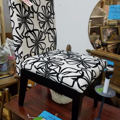Black embroidered floral side dining chairs. x 4= $145 FINAL